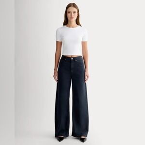 EUC Everlane The Baggy size 32 Black Wide-Leg High-Rise Jeans